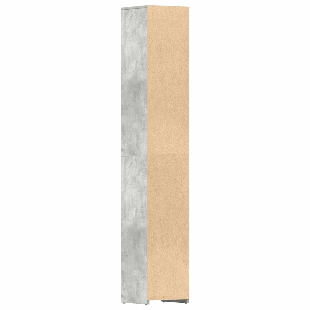 Badkamerkast 30x30x183,5 cm bewerkt hout betongrijs is nu te koop bij PeponiXL, paradijselijk wonen!