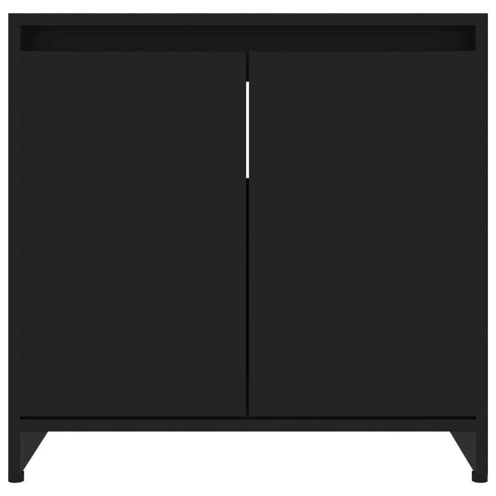Badkamerkast 60x33x61 cm bewerkt hout zwart is nu te koop bij PeponiXL, paradijselijk wonen!