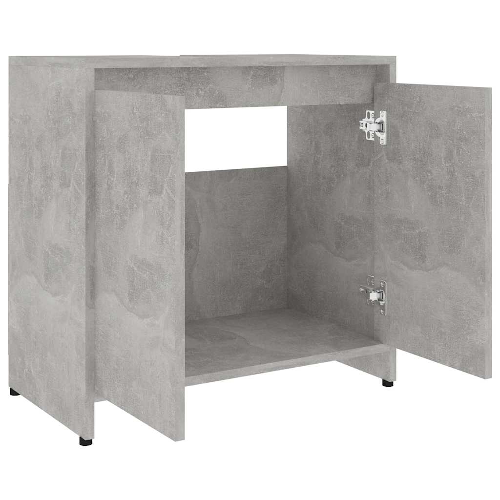 Badkamerkast 60x33x61 cm bewerkt hout betongrijs is nu te koop bij PeponiXL, paradijselijk wonen!