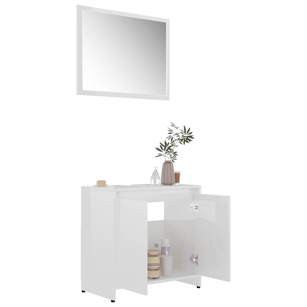 Badkamermeubelset bewerkt hout hoogglans wit is nu te koop bij PeponiXL, paradijselijk wonen!