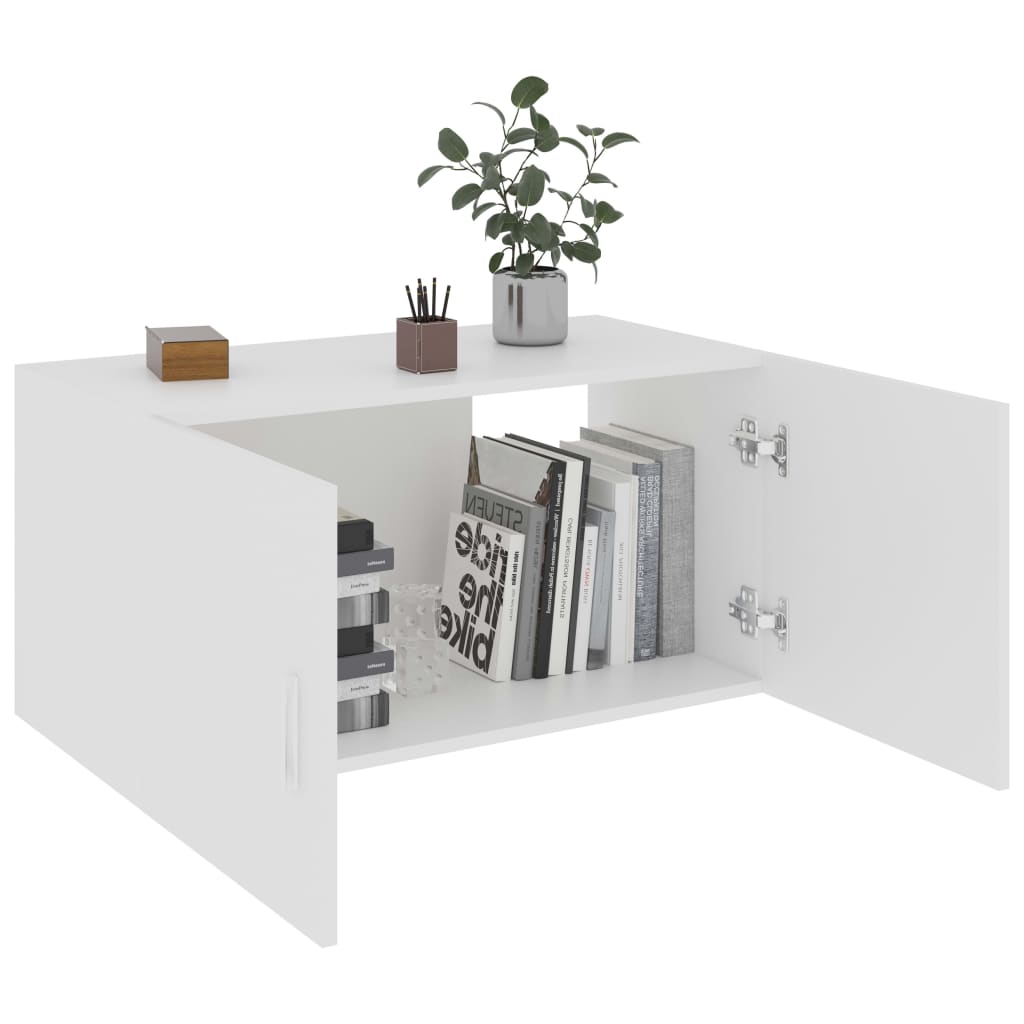 Hangkast 80x39x40 cm bewerkt hout wit is nu te koop bij PeponiXL, paradijselijk wonen!