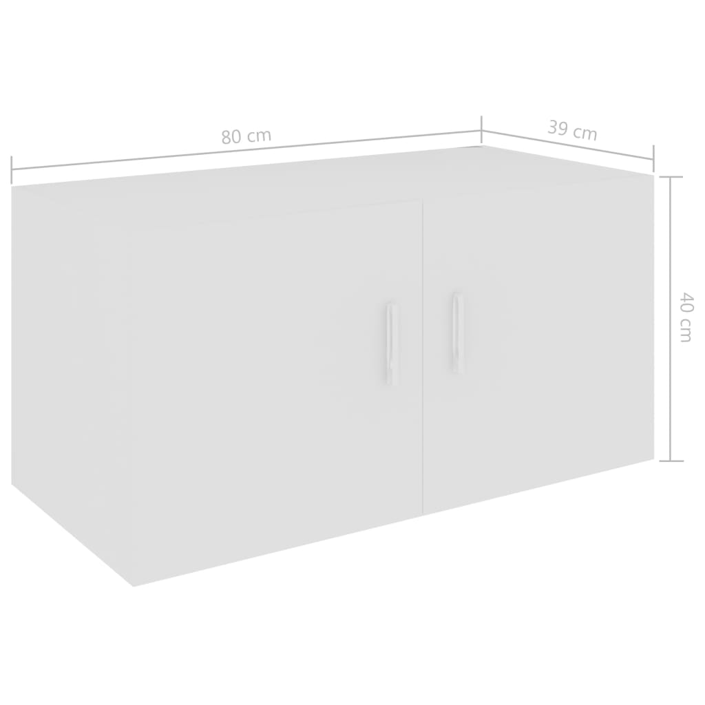 Hangkast 80x39x40 cm bewerkt hout wit is nu te koop bij PeponiXL, paradijselijk wonen!