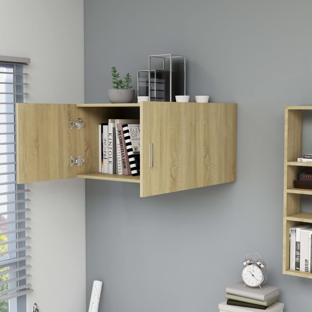 Hangkast 80x39x40 cm bewerkt hout sonoma eikenkleurig is nu te koop bij PeponiXL, paradijselijk wonen!