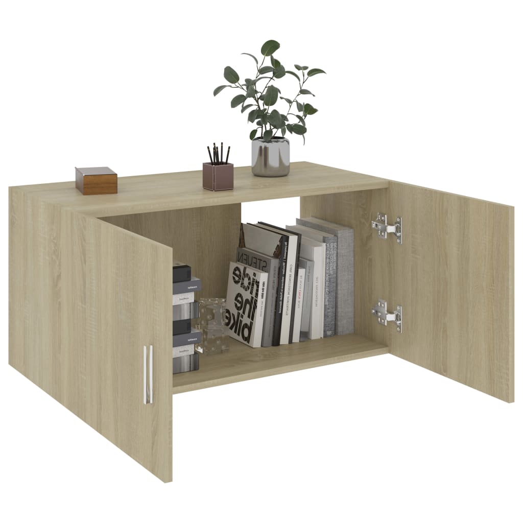 Hangkast 80x39x40 cm bewerkt hout sonoma eikenkleurig is nu te koop bij PeponiXL, paradijselijk wonen!