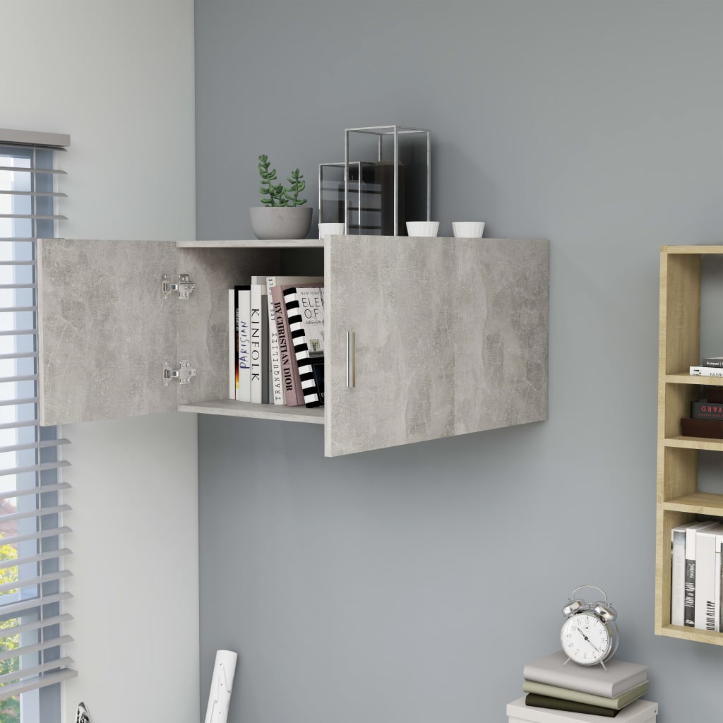 Hangkast 80x39x40 cm bewerkt hout betongrijs is nu te koop bij PeponiXL, paradijselijk wonen!