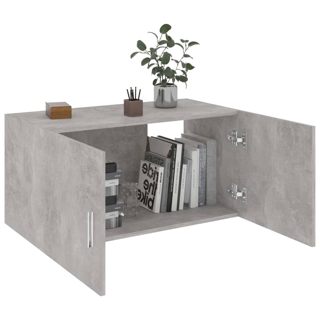 Hangkast 80x39x40 cm bewerkt hout betongrijs is nu te koop bij PeponiXL, paradijselijk wonen!