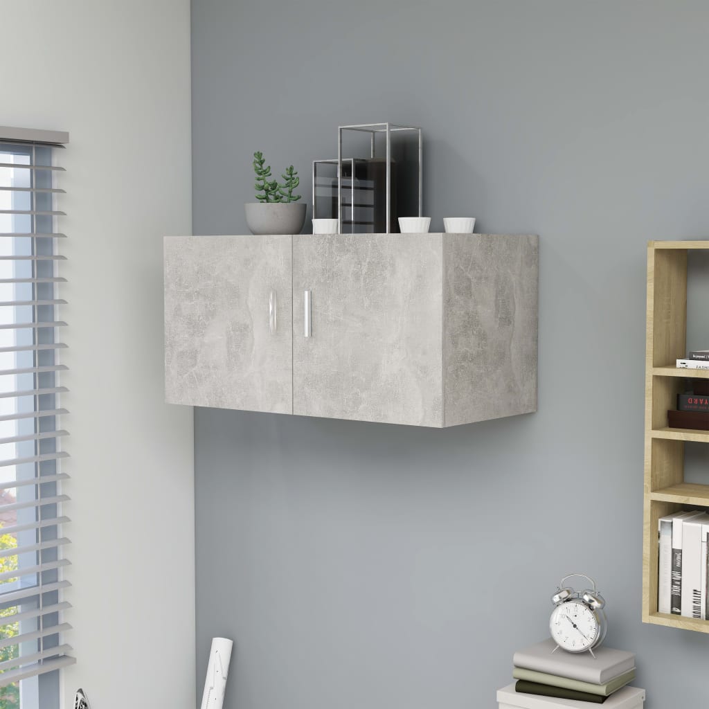 Hangkast 80x39x40 cm bewerkt hout betongrijs is nu te koop bij PeponiXL, paradijselijk wonen!