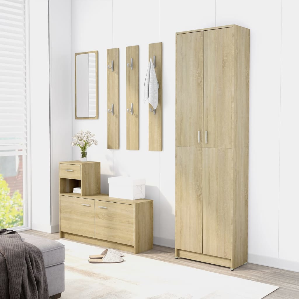 Gangkast 55x25x189 cm bewerkt hout sonoma eikenkleurig is nu te koop bij PeponiXL, paradijselijk wonen!