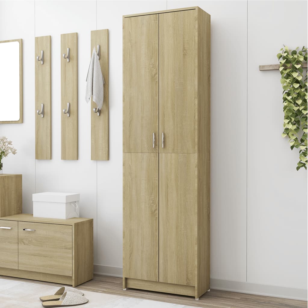 Gangkast 55x25x189 cm bewerkt hout sonoma eikenkleurig is nu te koop bij PeponiXL, paradijselijk wonen!