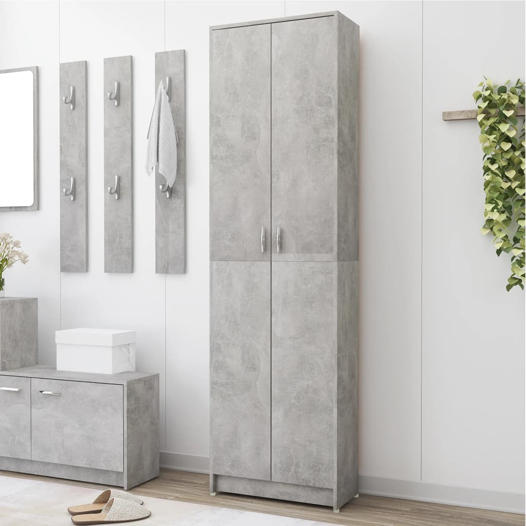 Gangkast 55x25x189 cm bewerkt hout betongrijs is nu te koop bij PeponiXL, paradijselijk wonen!