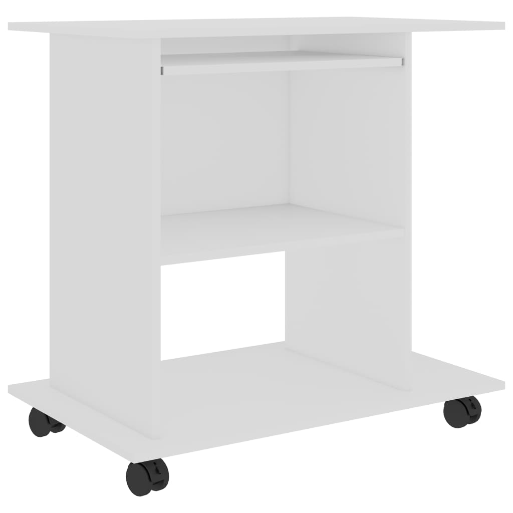 Computerbureau 80x50x75 cm bewerkt hout wit is nu te koop bij PeponiXL, paradijselijk wonen!