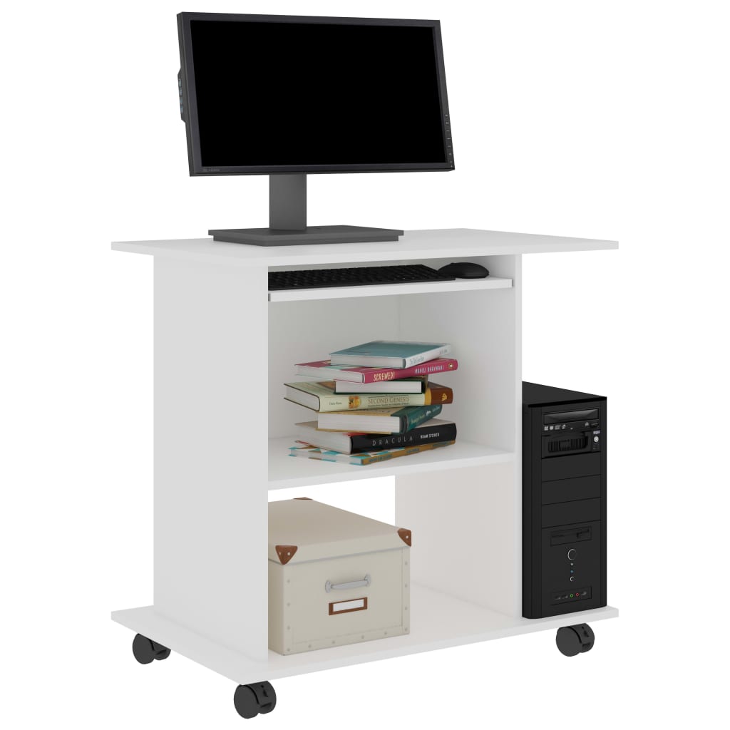 Computerbureau 80x50x75 cm bewerkt hout wit is nu te koop bij PeponiXL, paradijselijk wonen!