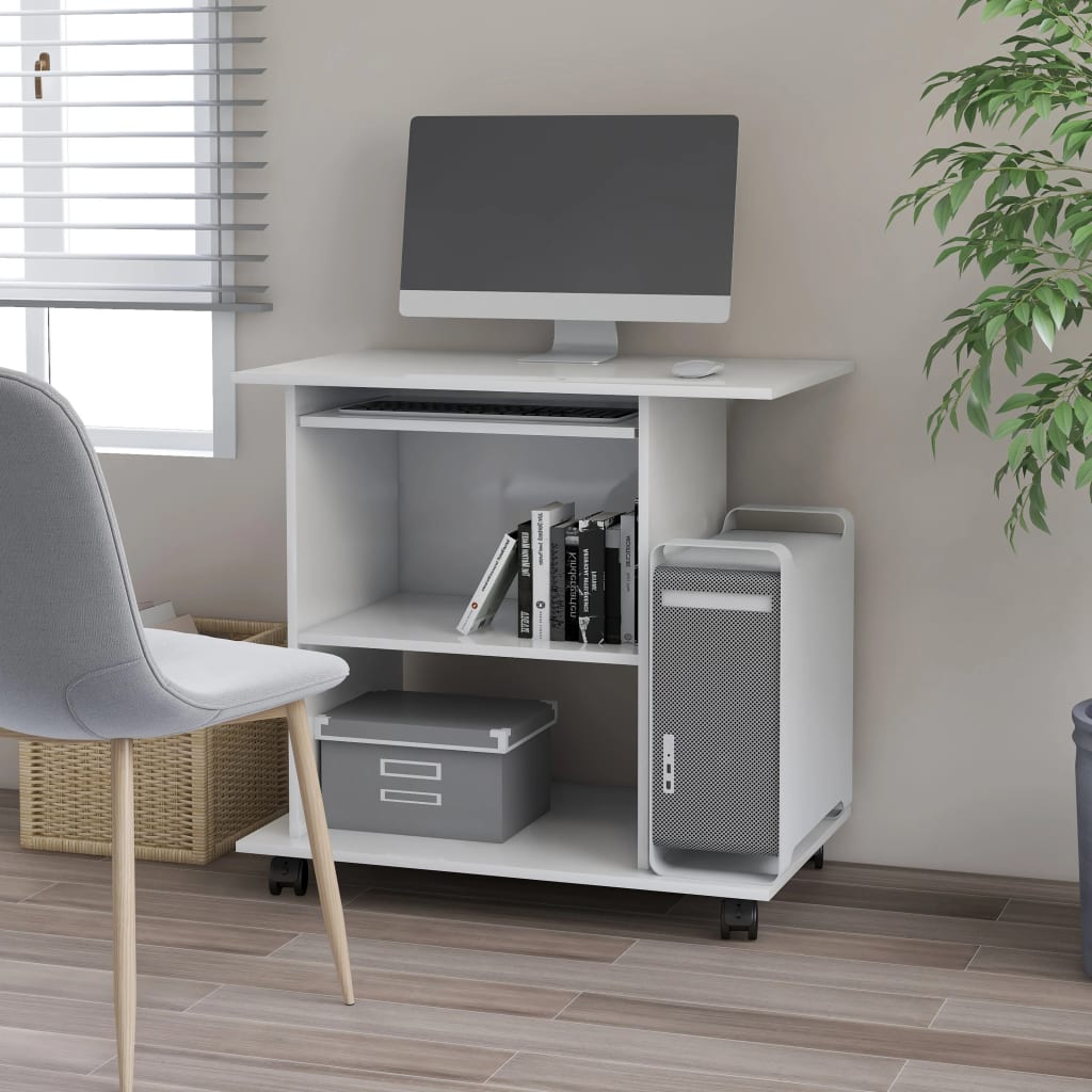 Computerbureau 80x50x75 cm bewerkt hout wit is nu te koop bij PeponiXL, paradijselijk wonen!