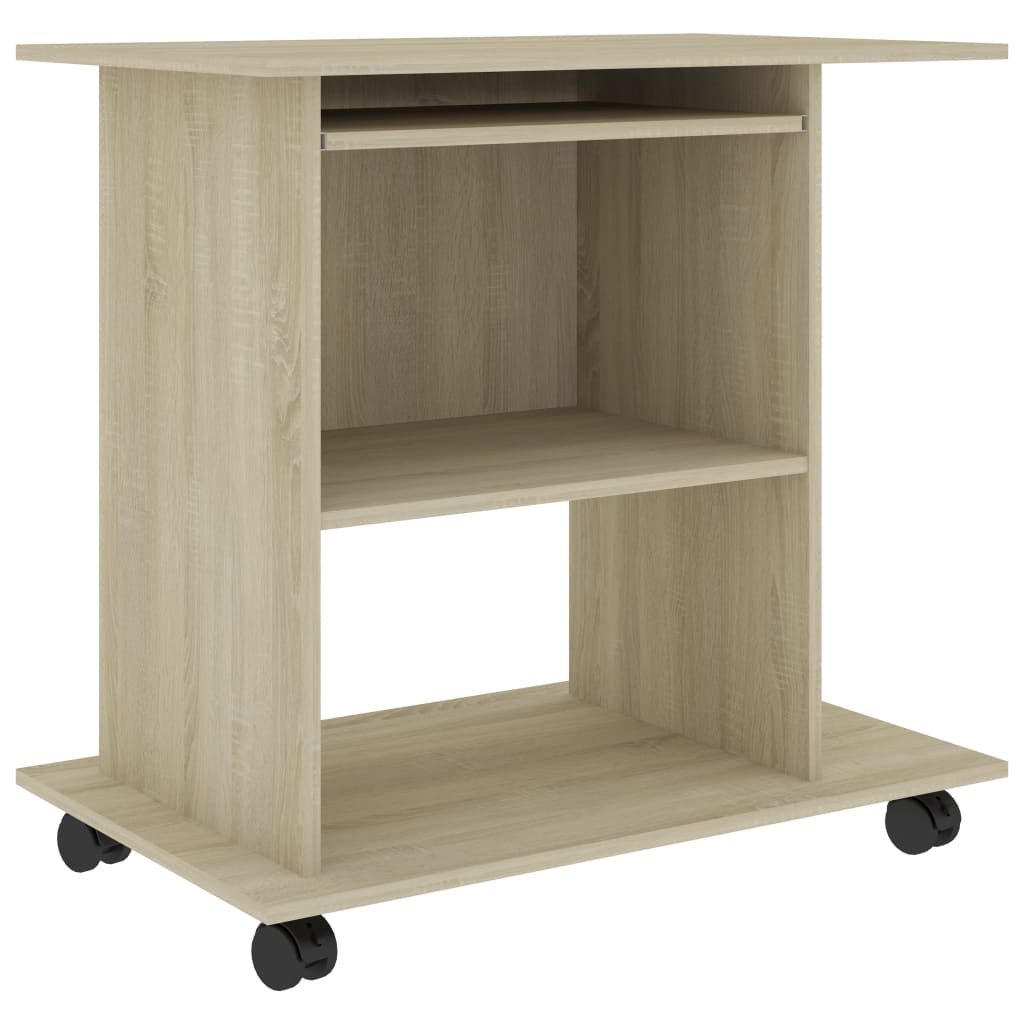 Computerbureau 80x50x75 cm bewerkt hout sonoma eikenkleurig is nu te koop bij PeponiXL, paradijselijk wonen!