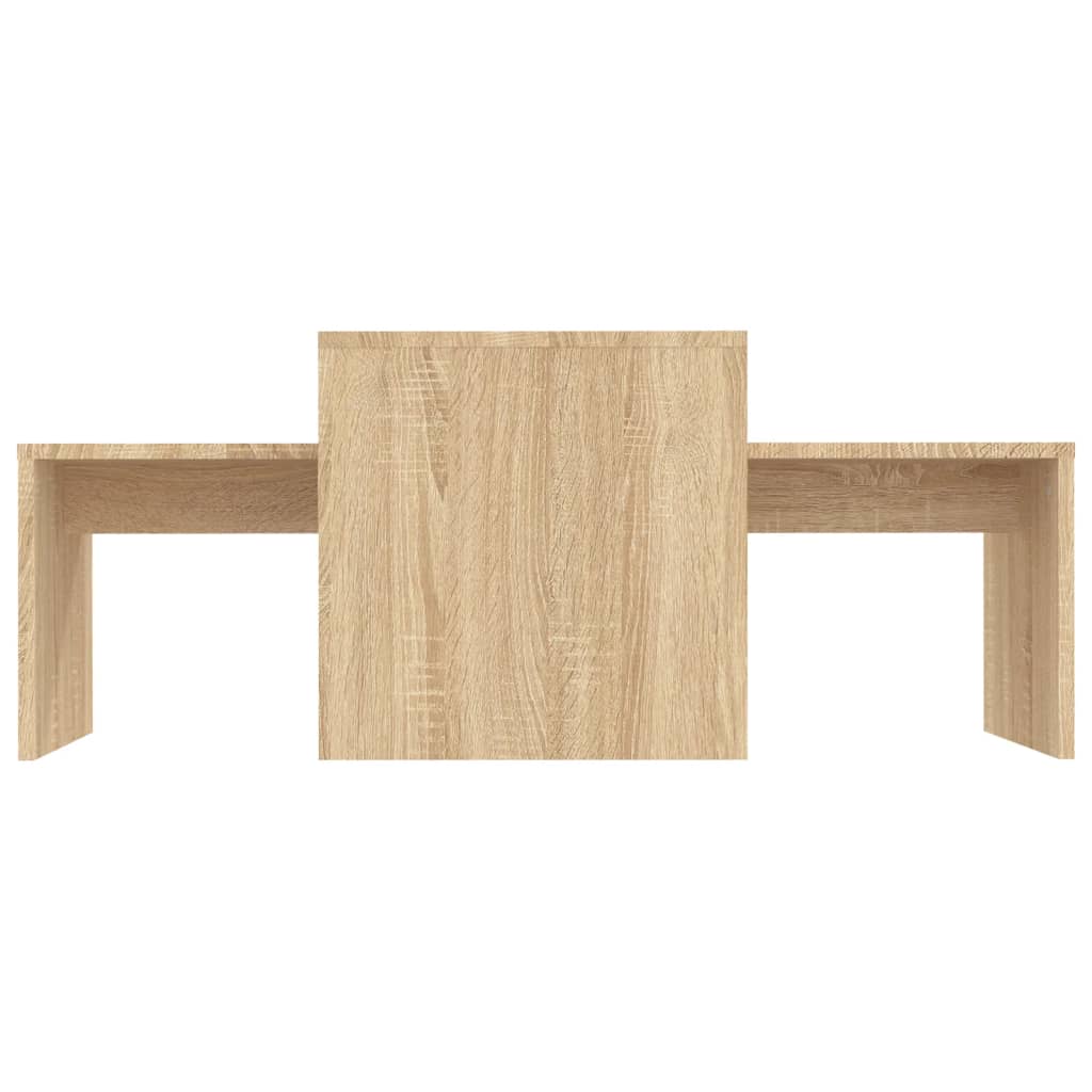 Salontafelset 100x48x40 cm bewerkt hout sonoma eikenkleurig is nu te koop bij PeponiXL, paradijselijk wonen!