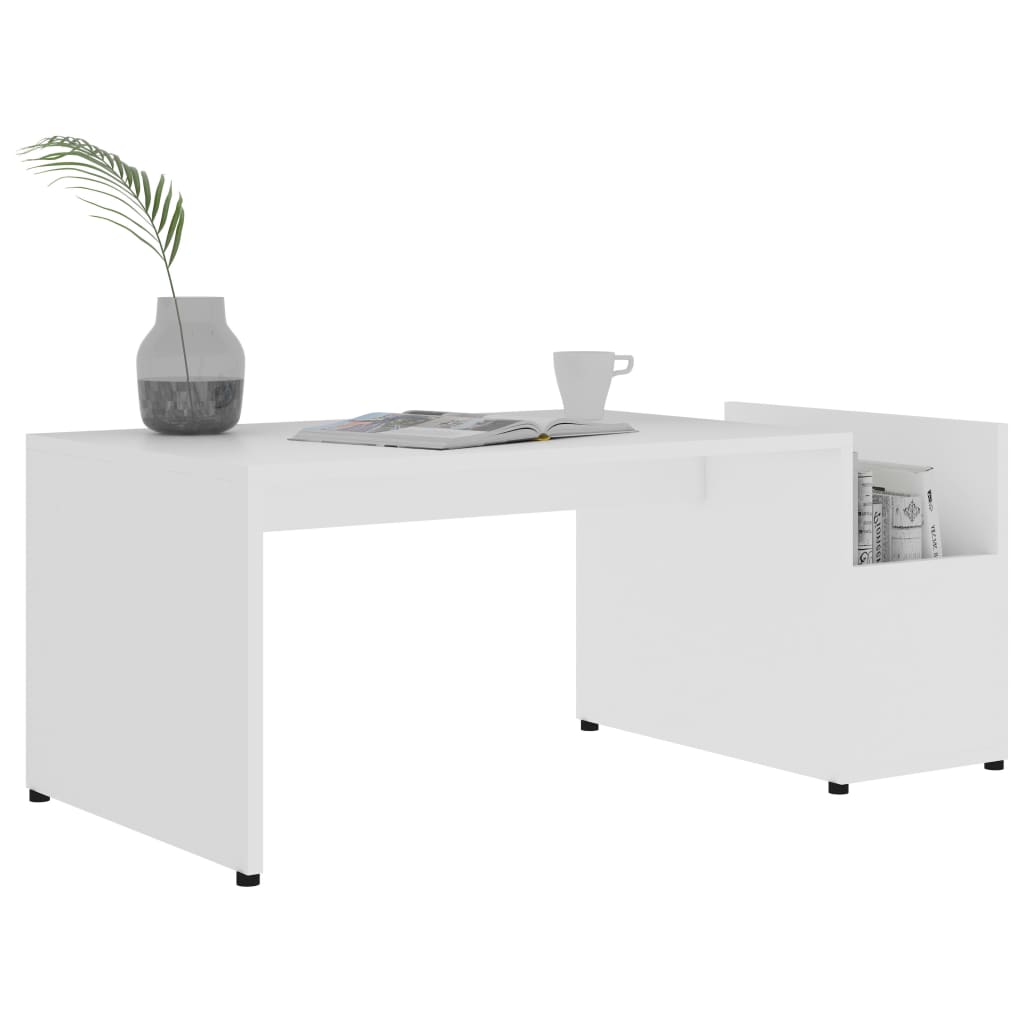 Salontafel 90x45x35 cm bewerkt hout wit is nu te koop bij PeponiXL, paradijselijk wonen!
