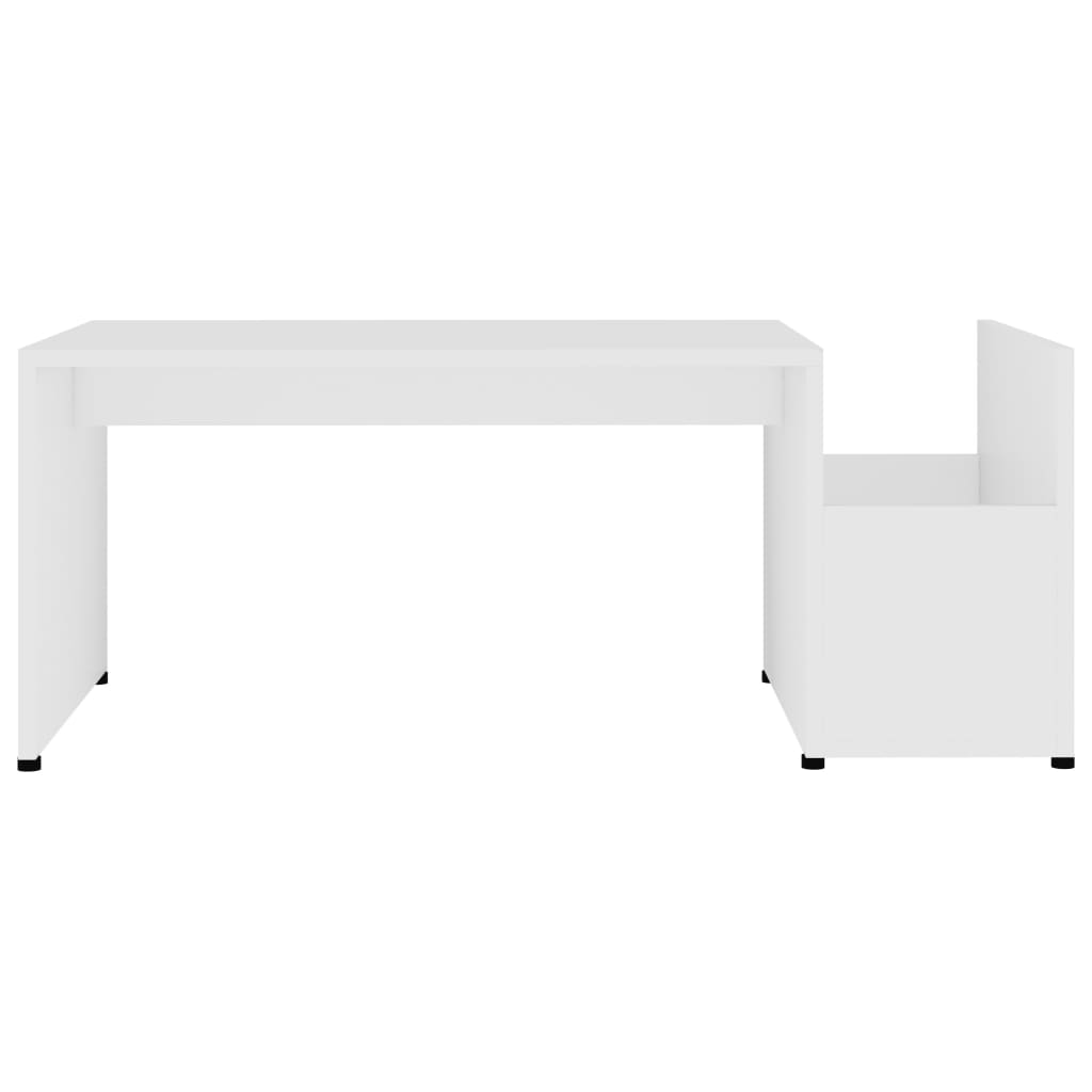 Salontafel 90x45x35 cm bewerkt hout wit is nu te koop bij PeponiXL, paradijselijk wonen!