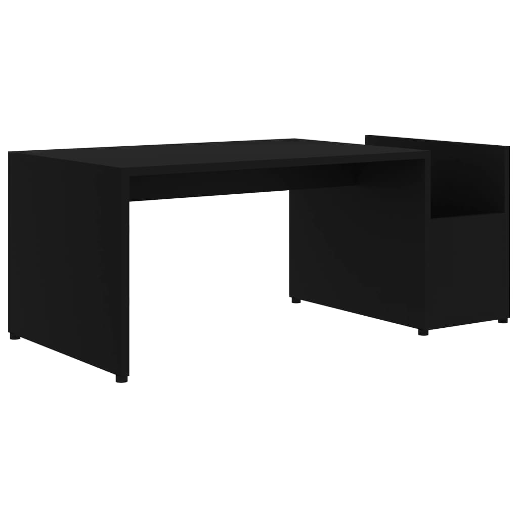 Salontafel 90x45x35 cm bewerkt hout zwart is nu te koop bij PeponiXL, paradijselijk wonen!
