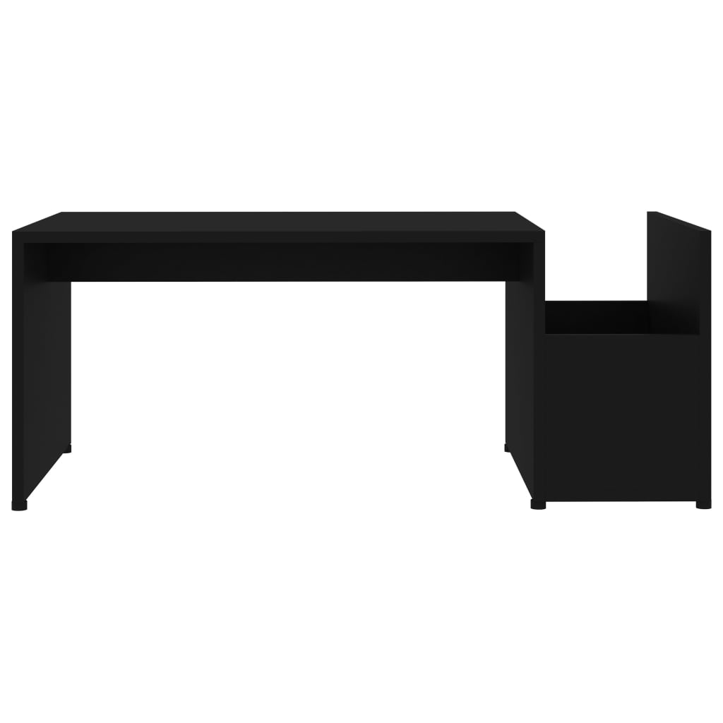 Salontafel 90x45x35 cm bewerkt hout zwart is nu te koop bij PeponiXL, paradijselijk wonen!
