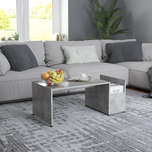Salontafel 90x45x35 cm bewerkt hout betongrijs is nu te koop bij PeponiXL, paradijselijk wonen!