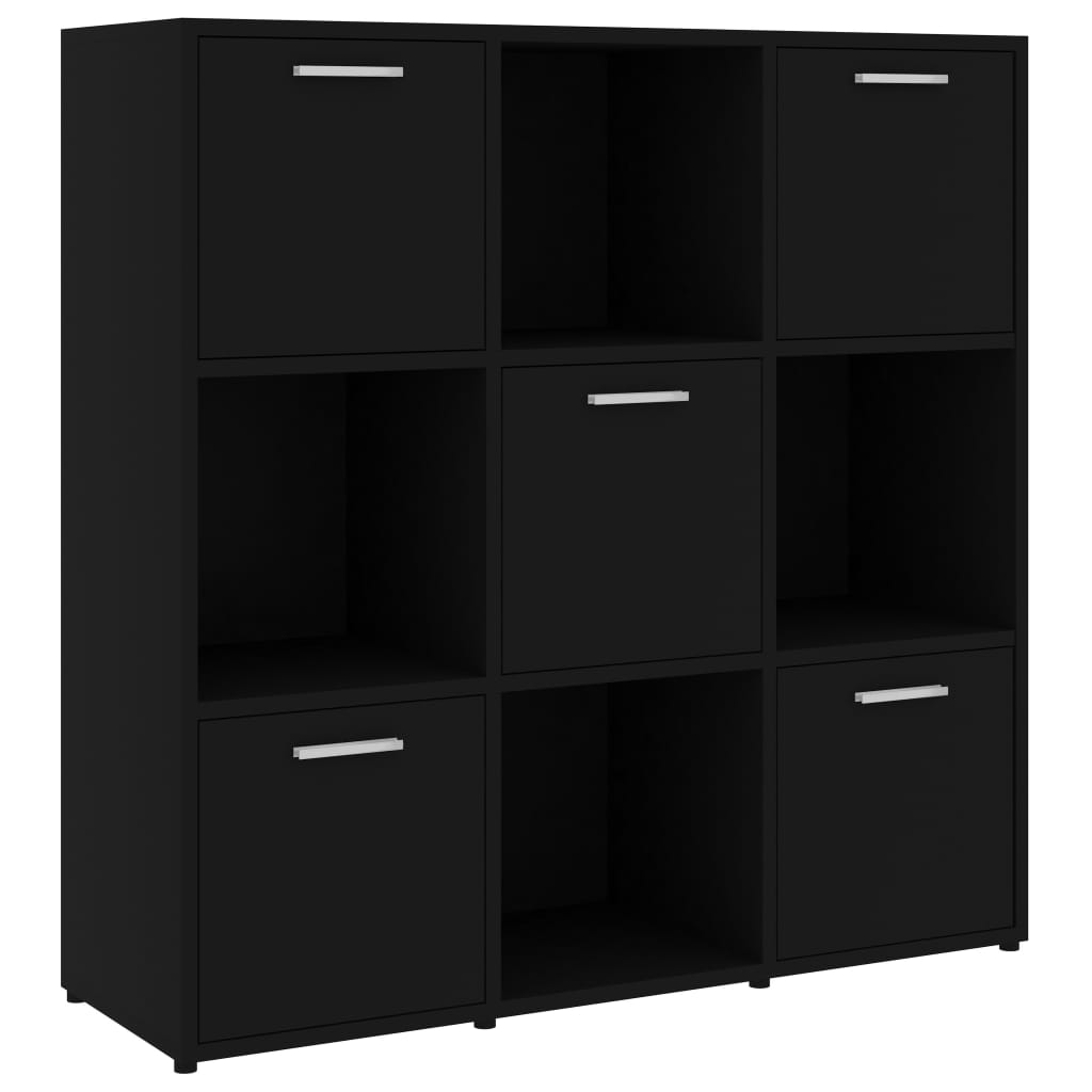 Boekenkast 90x30x90 cm bewerkt hout zwart is nu te koop bij PeponiXL, paradijselijk wonen!