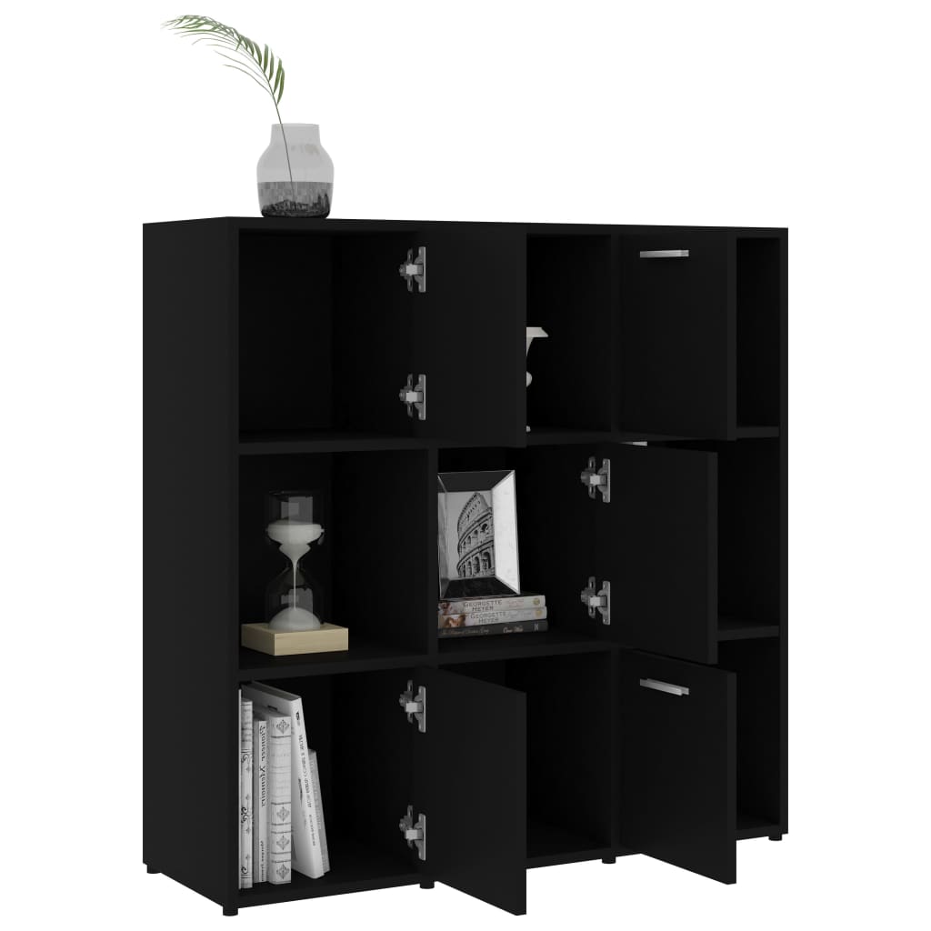 Boekenkast 90x30x90 cm bewerkt hout zwart is nu te koop bij PeponiXL, paradijselijk wonen!