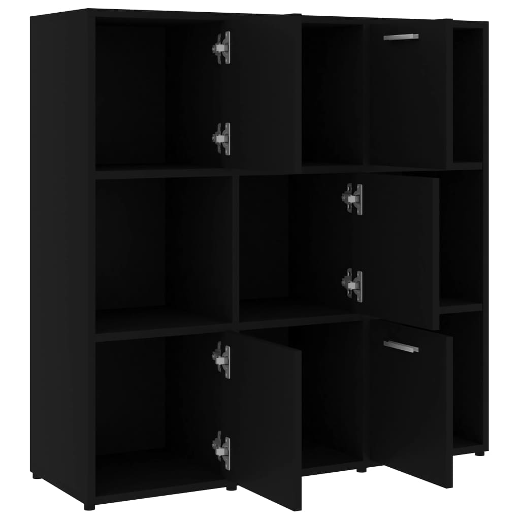 Boekenkast 90x30x90 cm bewerkt hout zwart is nu te koop bij PeponiXL, paradijselijk wonen!