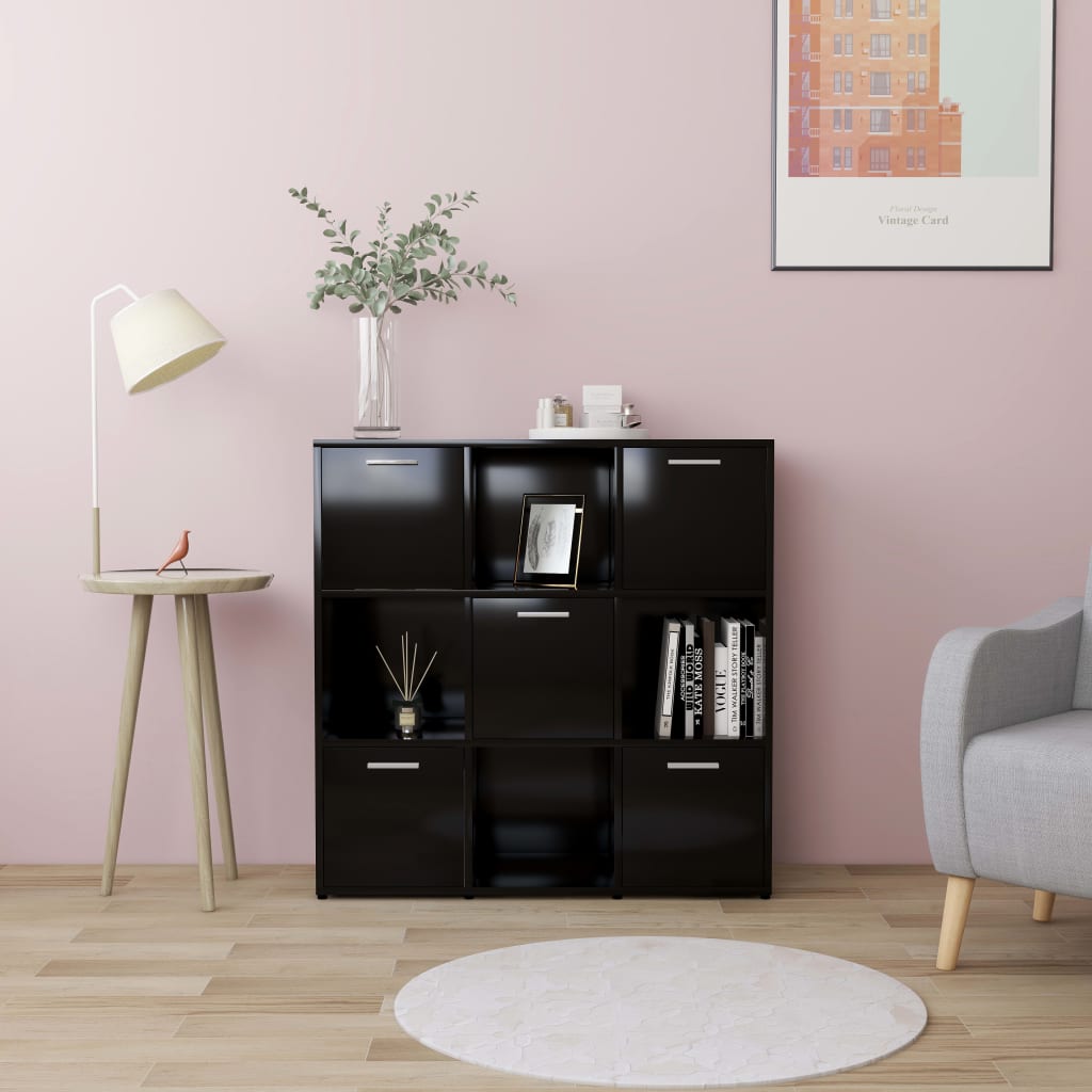 Boekenkast 90x30x90 cm bewerkt hout zwart is nu te koop bij PeponiXL, paradijselijk wonen!