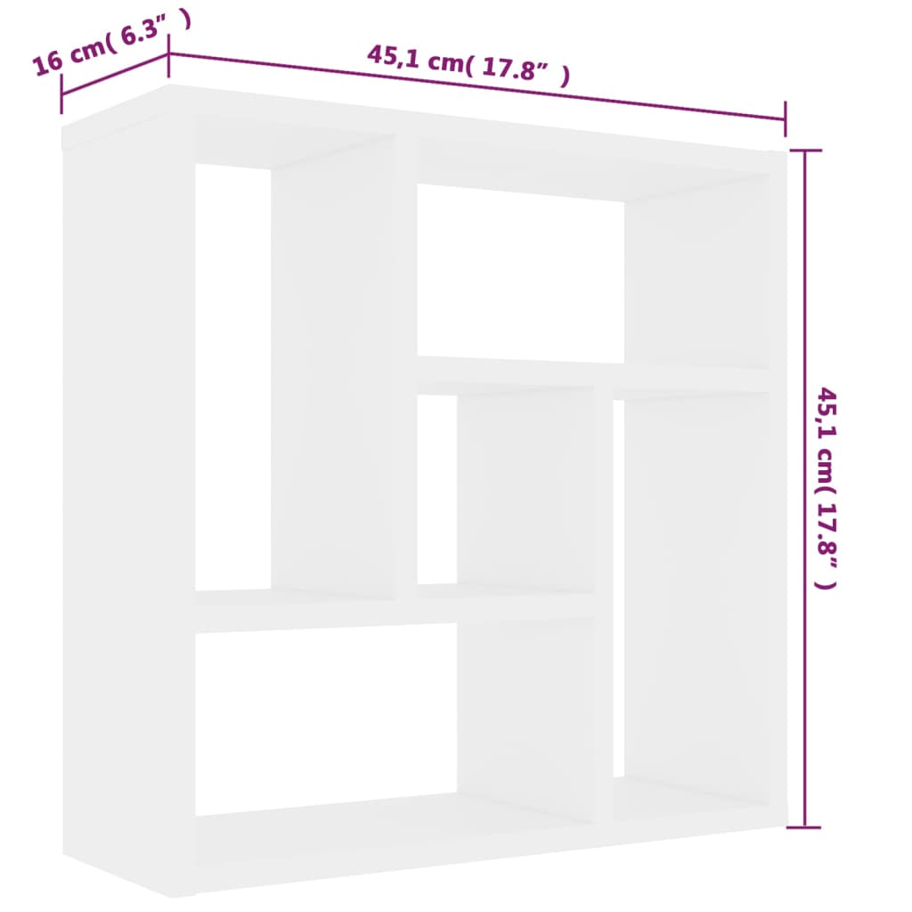 Wandschap 45,1x16x45,1 cm bewerkt hout wit is nu te koop bij PeponiXL, paradijselijk wonen!