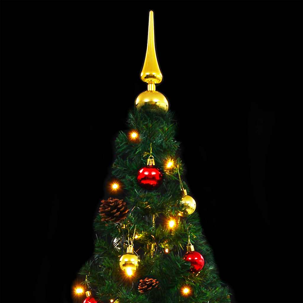 Kunstkerstboom met verlichting en kerstballen 150 cm groen is nu te koop bij PeponiXL, paradijselijk wonen!