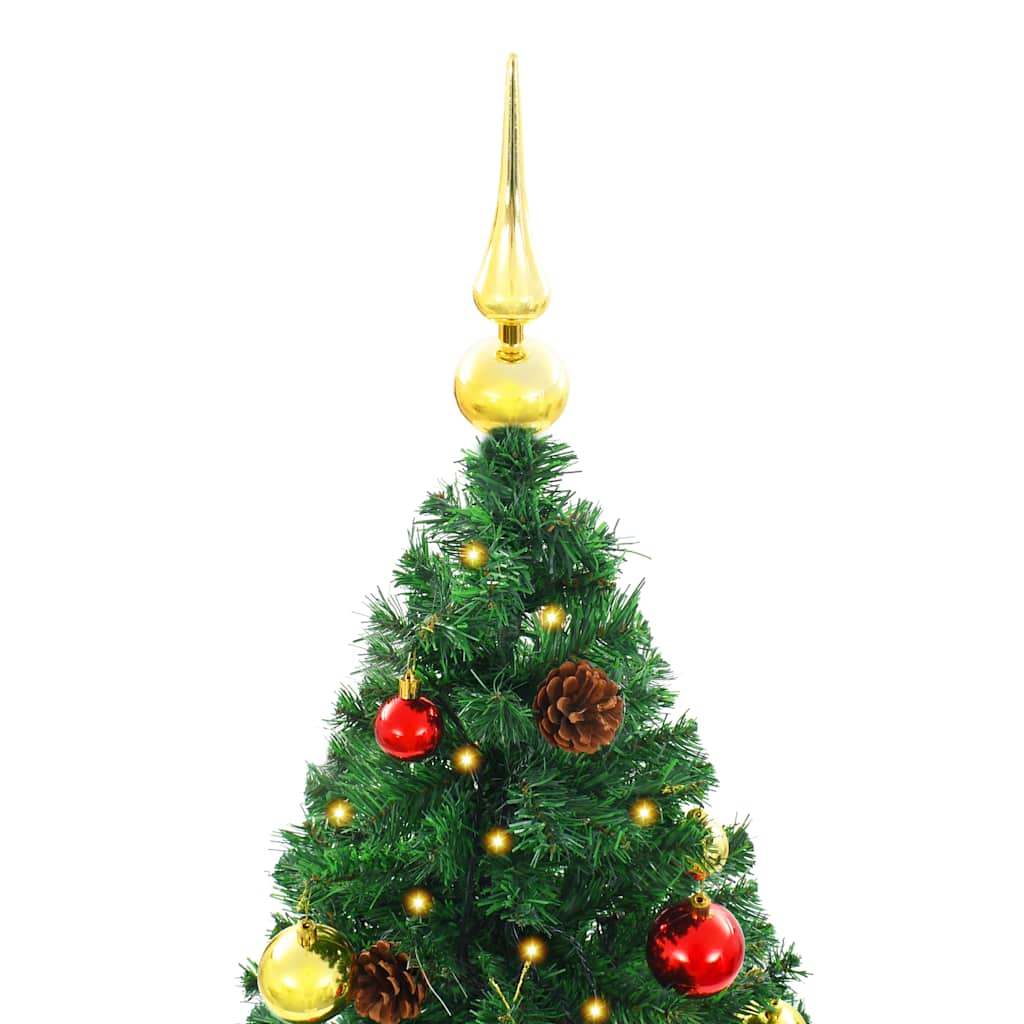 Kunstkerstboom met verlichting en kerstballen 210 cm groen is nu te koop bij PeponiXL, paradijselijk wonen!