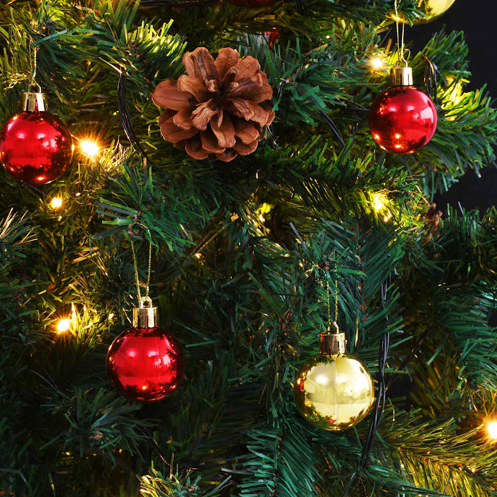 Kunstkerstboom met verlichting en kerstballen 210 cm groen is nu te koop bij PeponiXL, paradijselijk wonen!