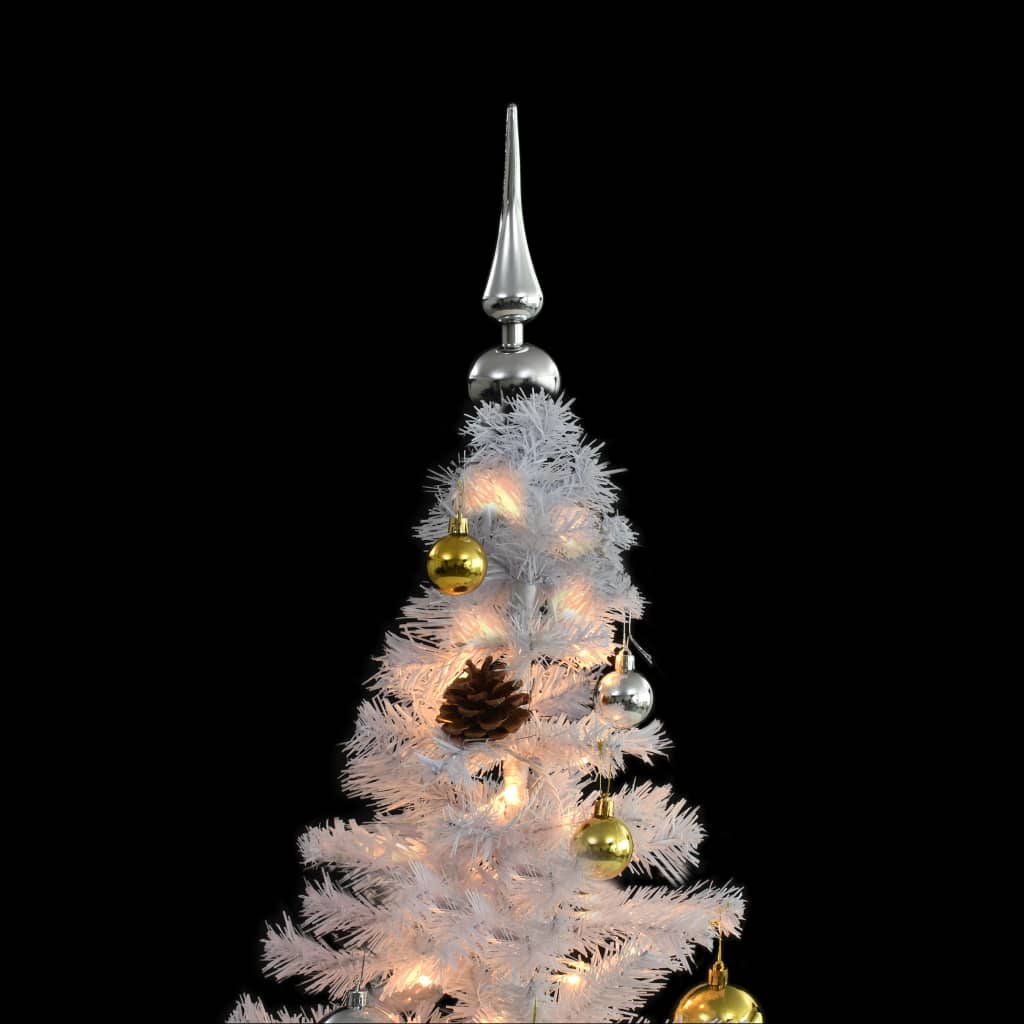 Kunstkerstboom met verlichting en kerstballen 180 cm wit is nu te koop bij PeponiXL, paradijselijk wonen!