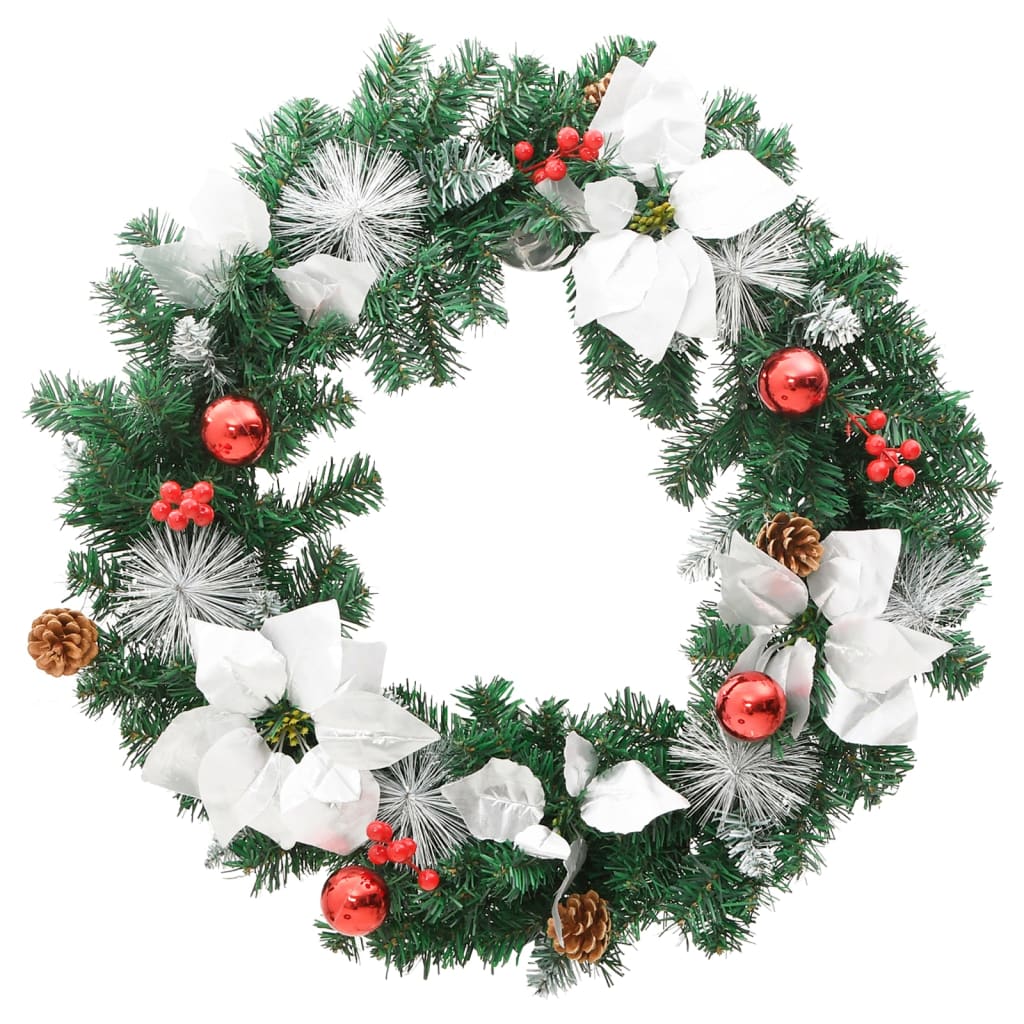 Kerstkrans met LED lampjes 60 cm PVC groen is nu te koop bij PeponiXL, paradijselijk wonen!