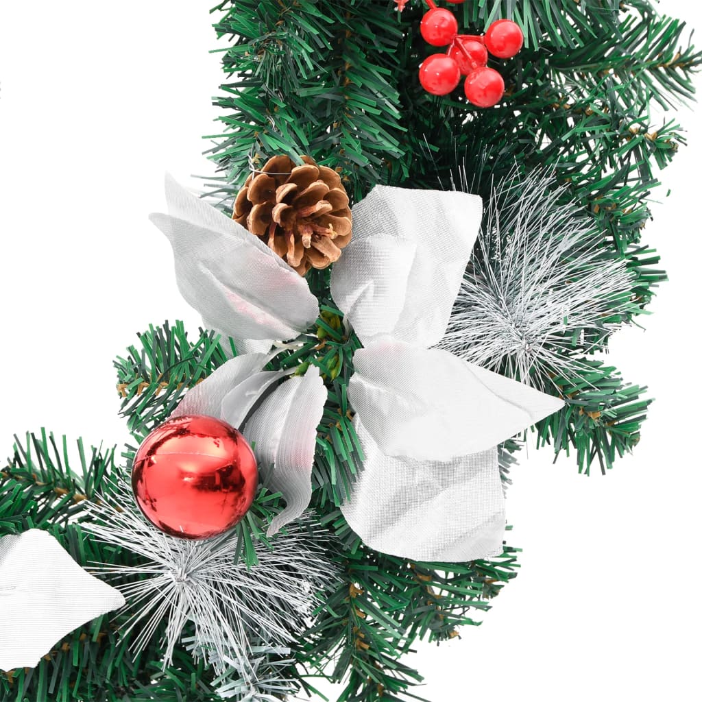 Kerstkrans met LED lampjes 60 cm PVC groen is nu te koop bij PeponiXL, paradijselijk wonen!