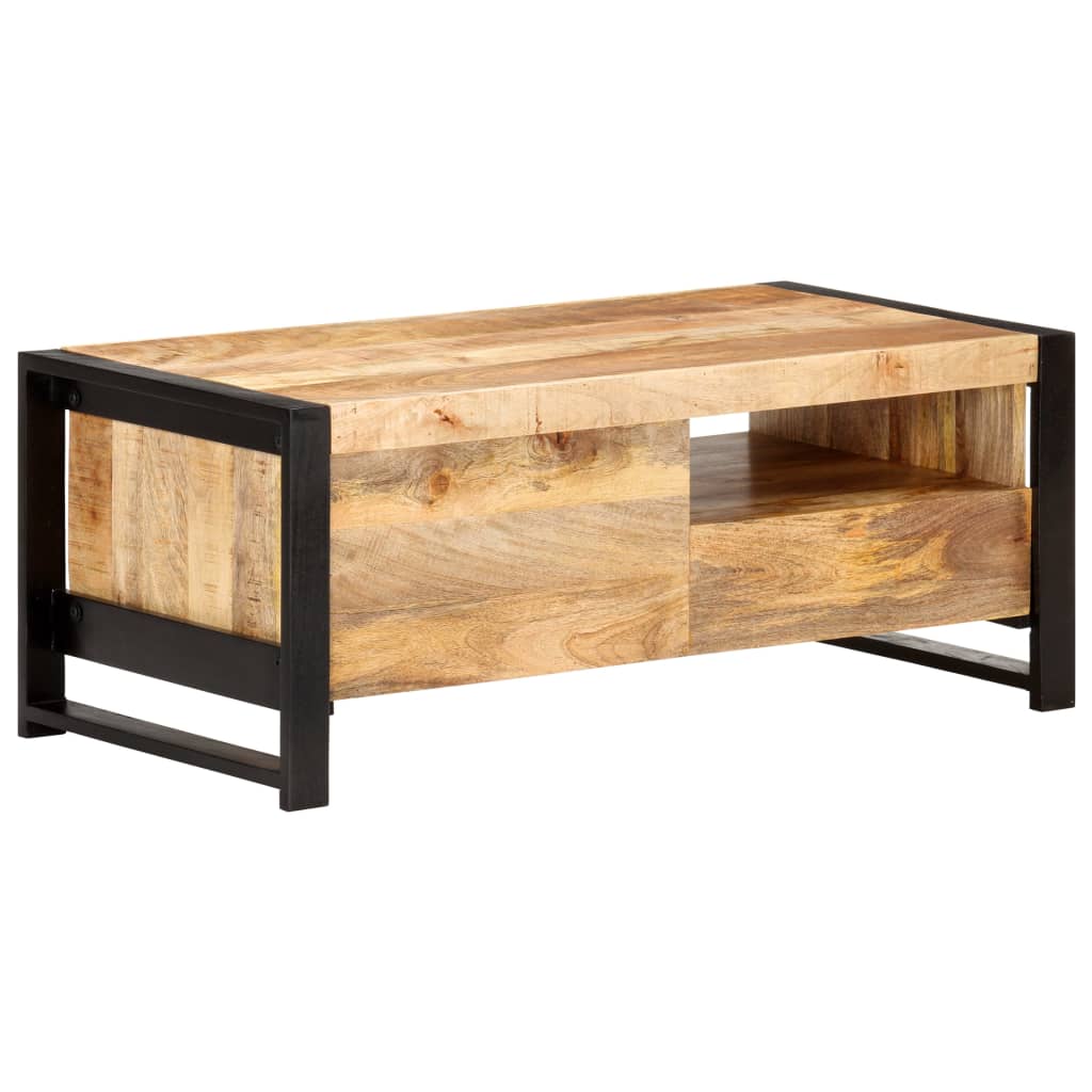 Salontafel 100x50x40 cm ruw mangohout is nu te koop bij PeponiXL, paradijselijk wonen!