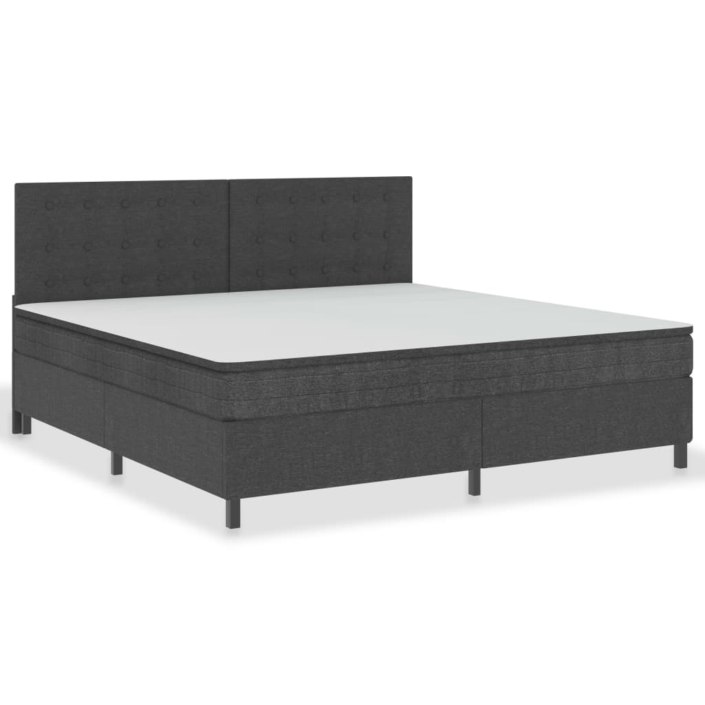 Boxspring stof donkergrijs 200x200 cm is nu te koop bij PeponiXL, paradijselijk wonen!