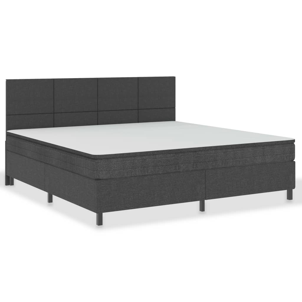 Boxspring stof donkergrijs 200x200 cm is nu te koop bij PeponiXL, paradijselijk wonen!