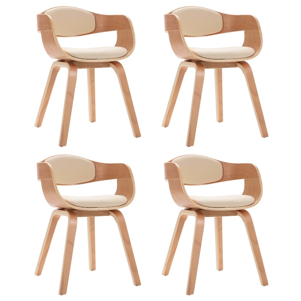 Eetkamerstoelen 4 st gebogen hout en kunstleer is nu te koop bij PeponiXL, paradijselijk wonen!