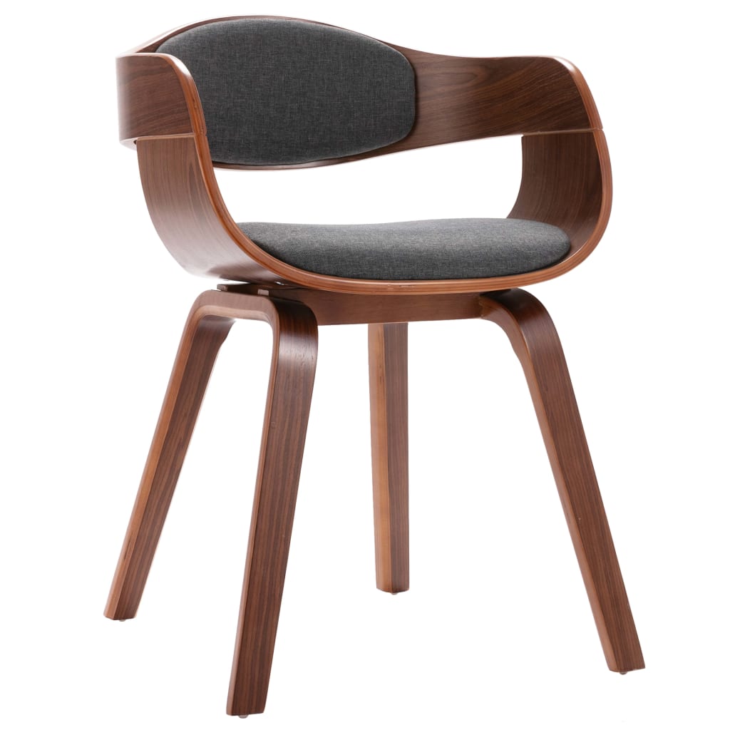 Eetkamerstoelen 4 st gebogen hout en stof grijs is nu te koop bij PeponiXL, paradijselijk wonen!