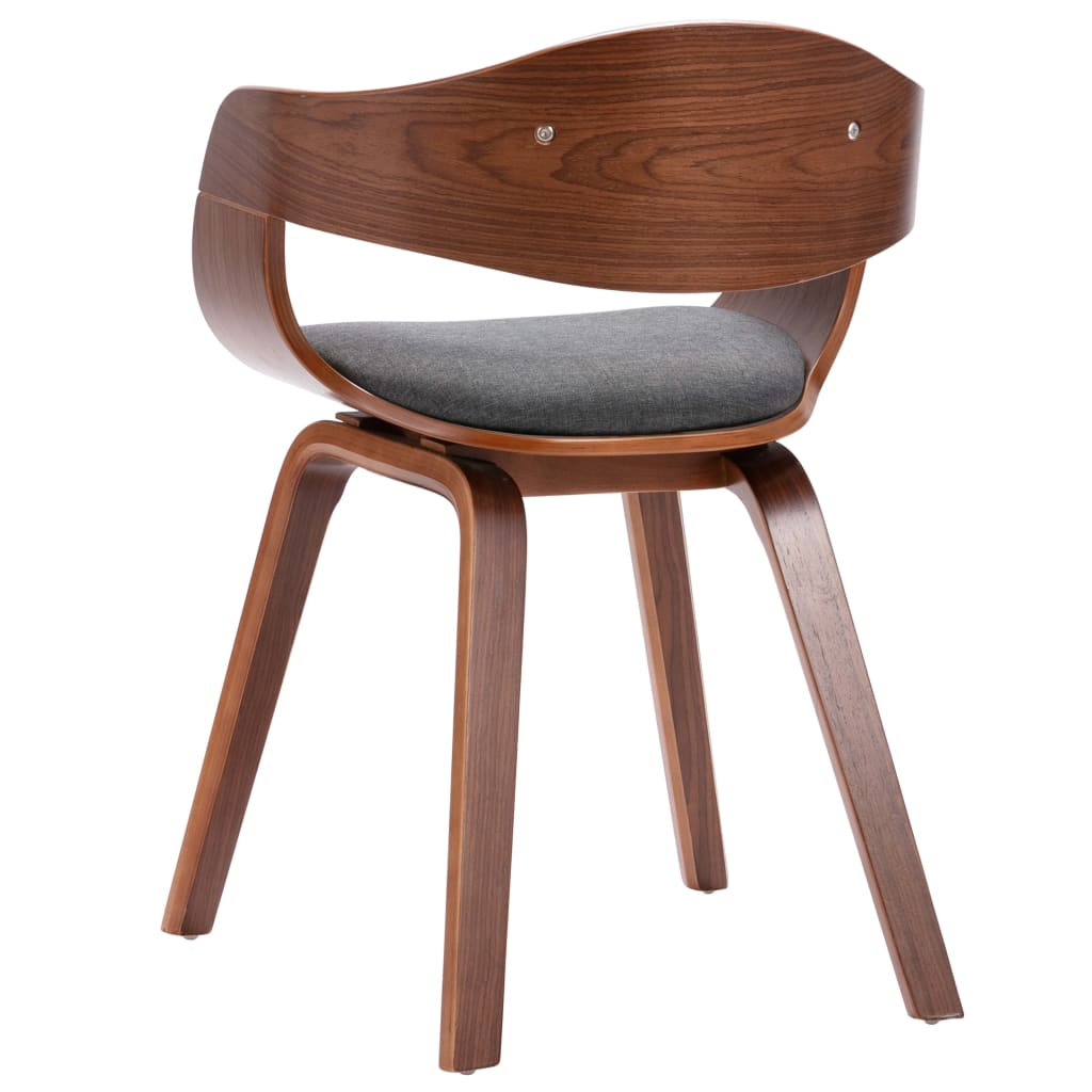 Eetkamerstoelen 4 st gebogen hout en stof grijs is nu te koop bij PeponiXL, paradijselijk wonen!