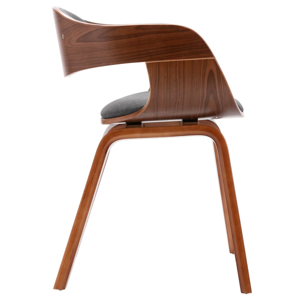 Eetkamerstoelen 6 st gebogen hout en stof grijs is nu te koop bij PeponiXL, paradijselijk wonen!
