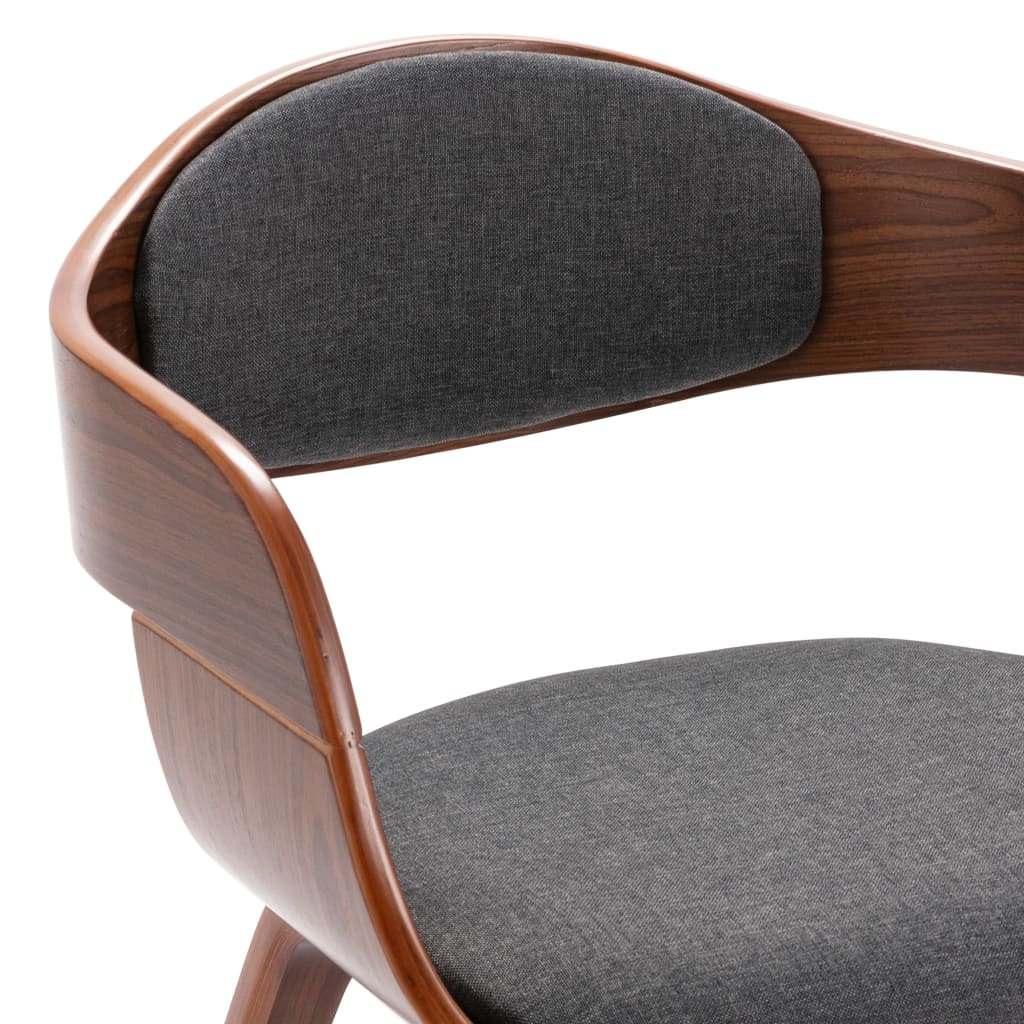 Eetkamerstoelen 6 st gebogen hout en stof grijs is nu te koop bij PeponiXL, paradijselijk wonen!