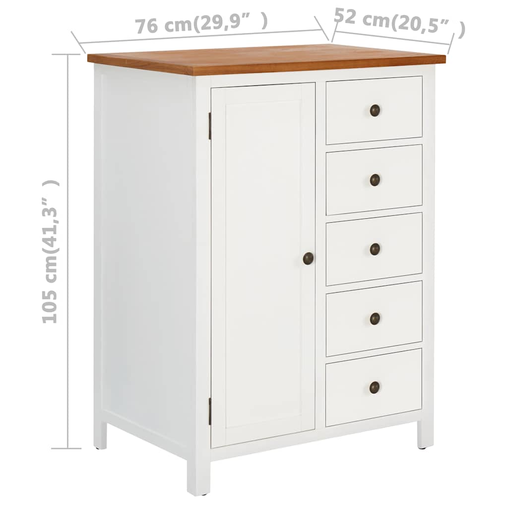 Kledingkast 76x52x105 cm massief eikenhout is nu te koop bij PeponiXL, paradijselijk wonen!