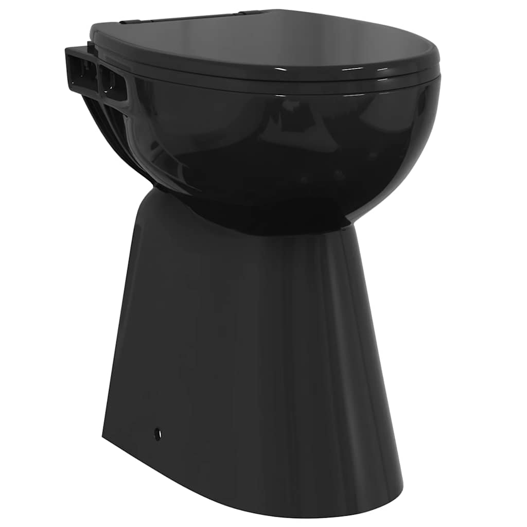 Randloos Toilet 7 cm extra hoogte soft-close keramiek zwart is nu te koop bij PeponiXL, paradijselijk wonen!