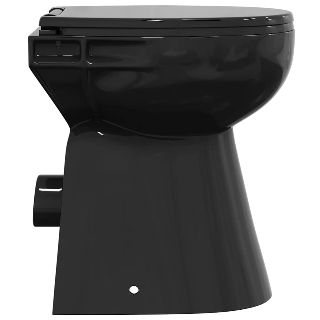 Randloos Toilet 7 cm extra hoogte soft-close keramiek zwart is nu te koop bij PeponiXL, paradijselijk wonen!