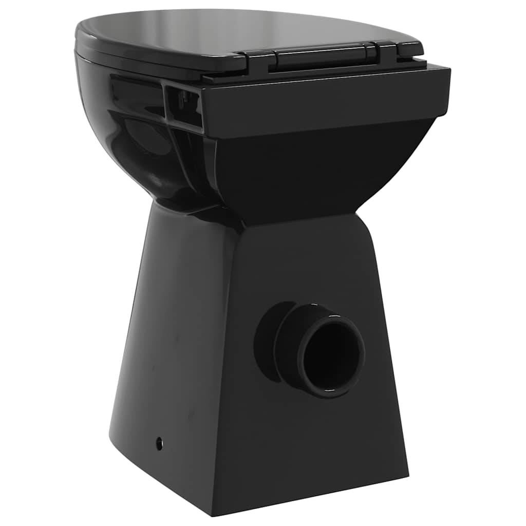Randloos Toilet 7 cm extra hoogte soft-close keramiek zwart is nu te koop bij PeponiXL, paradijselijk wonen!