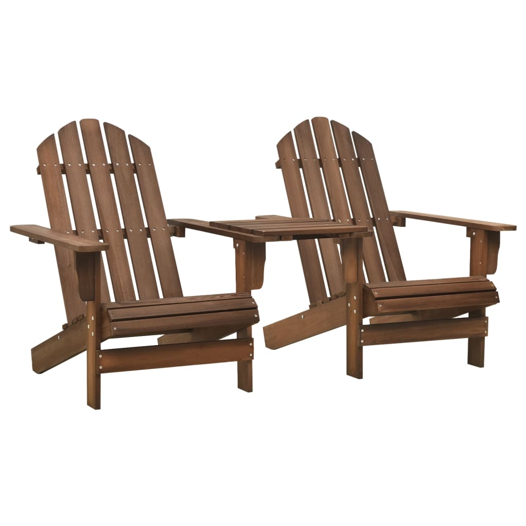 Tuinstoelen Adirondack met tafeltje massief vurenhout bruin is nu te koop bij PeponiXL, paradijselijk wonen!