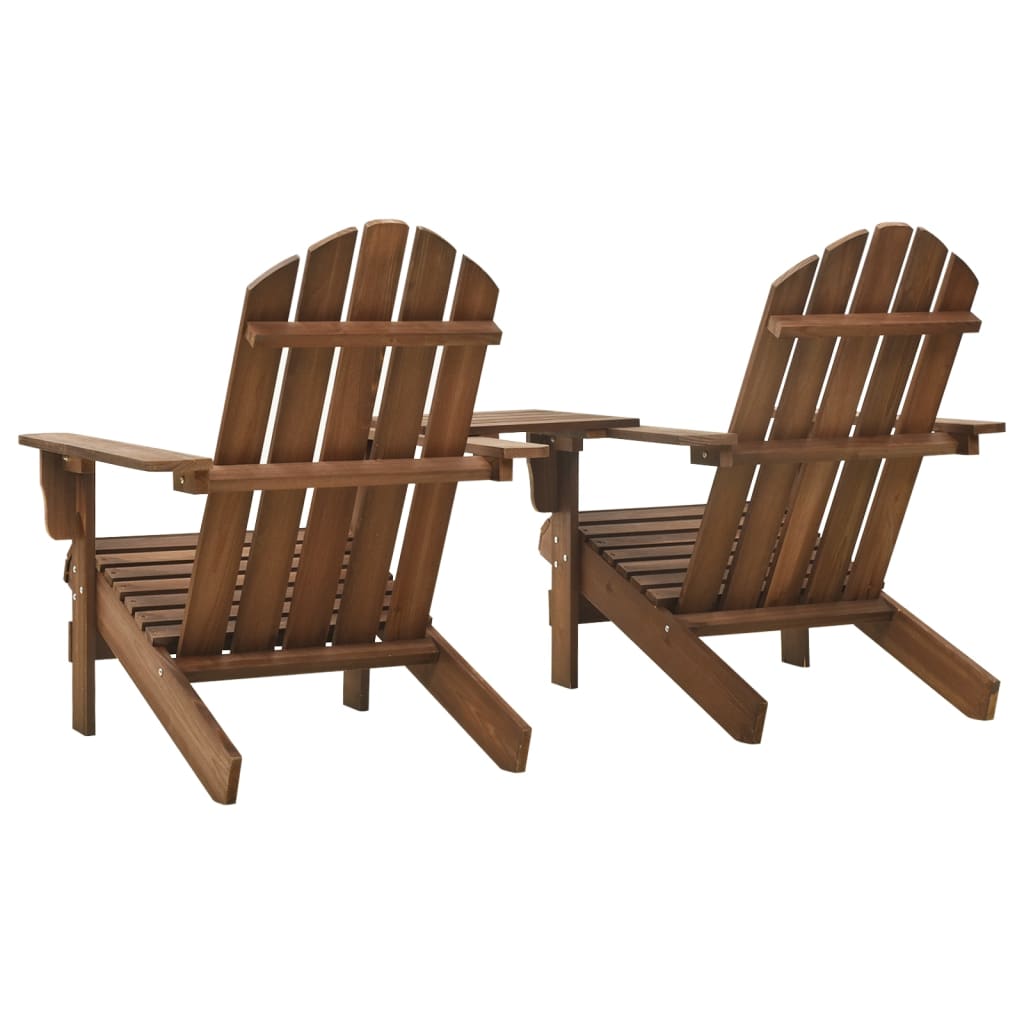 Tuinstoelen Adirondack met tafeltje massief vurenhout bruin is nu te koop bij PeponiXL, paradijselijk wonen!