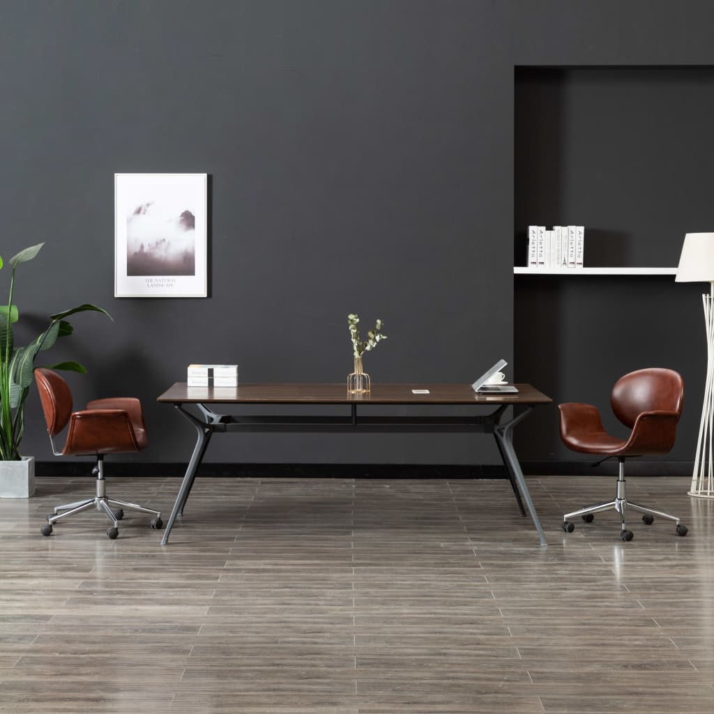 Kantoorstoel draaibaar kunstleer bruin is nu te koop bij PeponiXL, paradijselijk wonen!